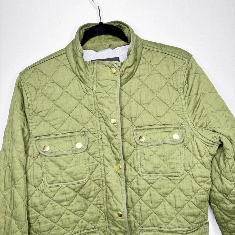 J. Crew Quilted Utility Jacket in Olive Green